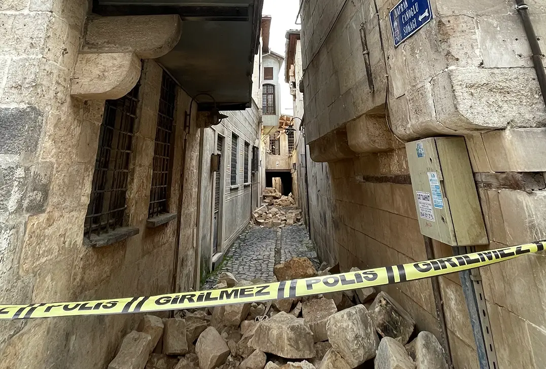 Post-earthquake rubble in Turkey